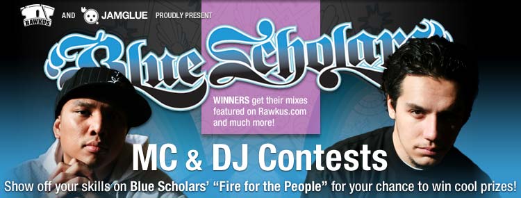 Blue Scholars “Fire for the People” contest banner
