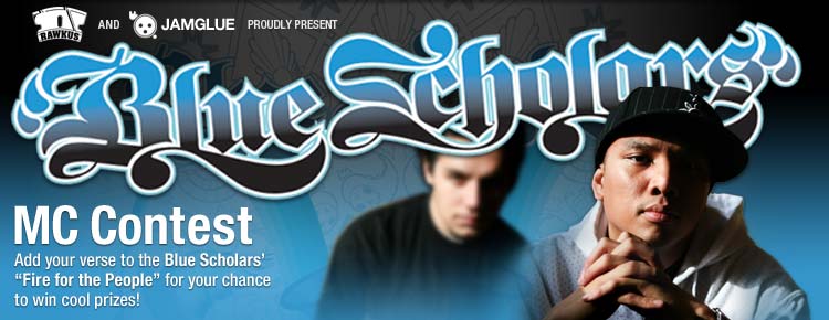 Blue Scholars MC contest banner