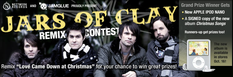Jars of Clay “Love Came Down at Christmas” remix contest banner