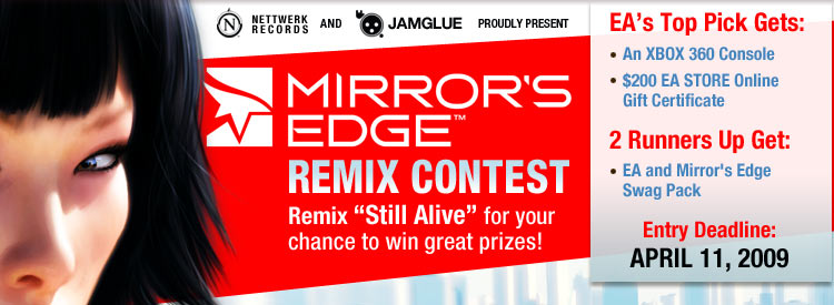 Mirror's Edge “Still Alive” Remix Contest banner