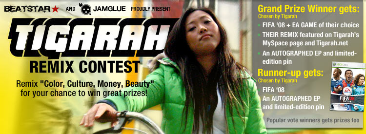 Tigarah “Color, Culture, Money, Beauty” Remix Contest banner
